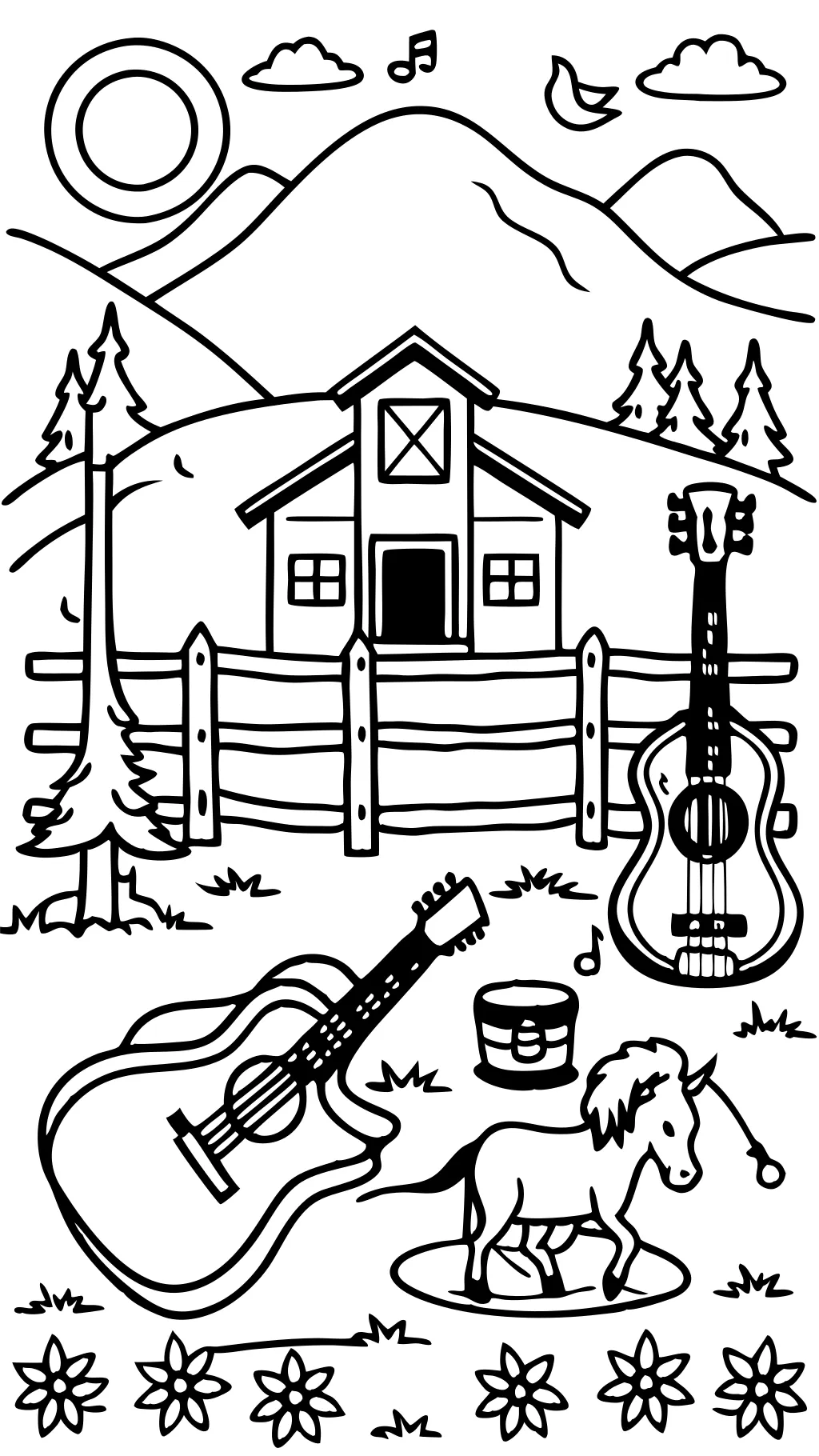 coloriages de musique country